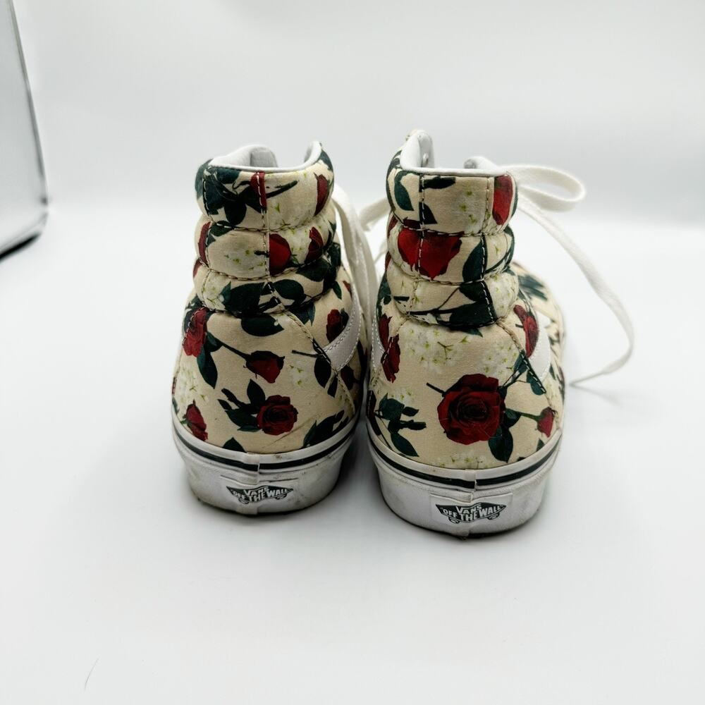 Vans Sk8 Hi High Top Canvas Sneakers Rose Print Shoe Womens 9 Dark Romance Goth - Picture 2 of 7